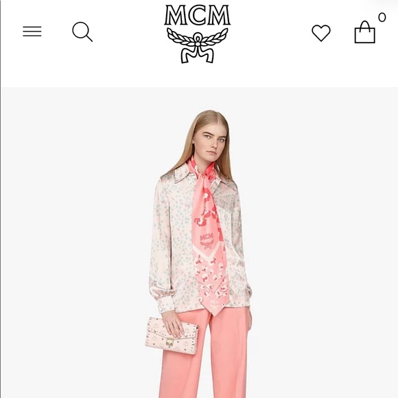 pink mcm scarf